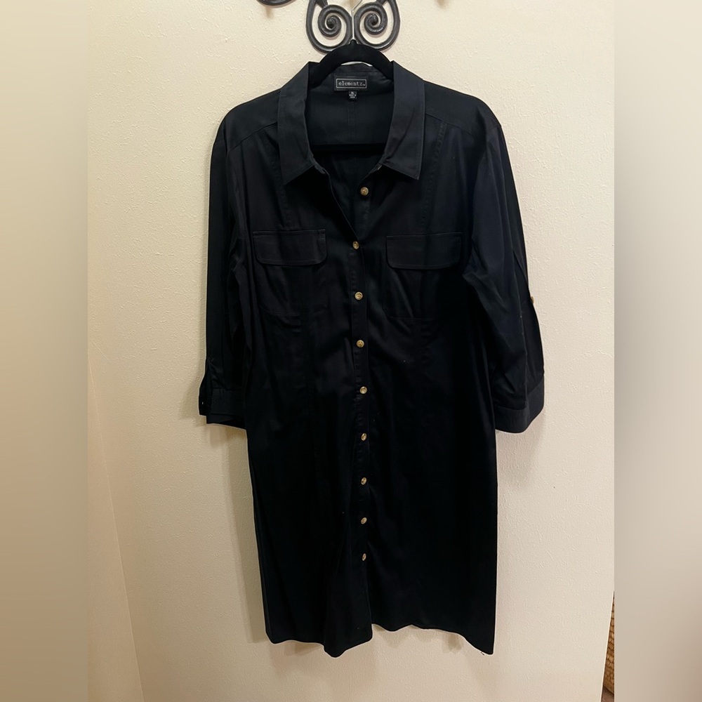 Elementz Classic Black Shirt Dress